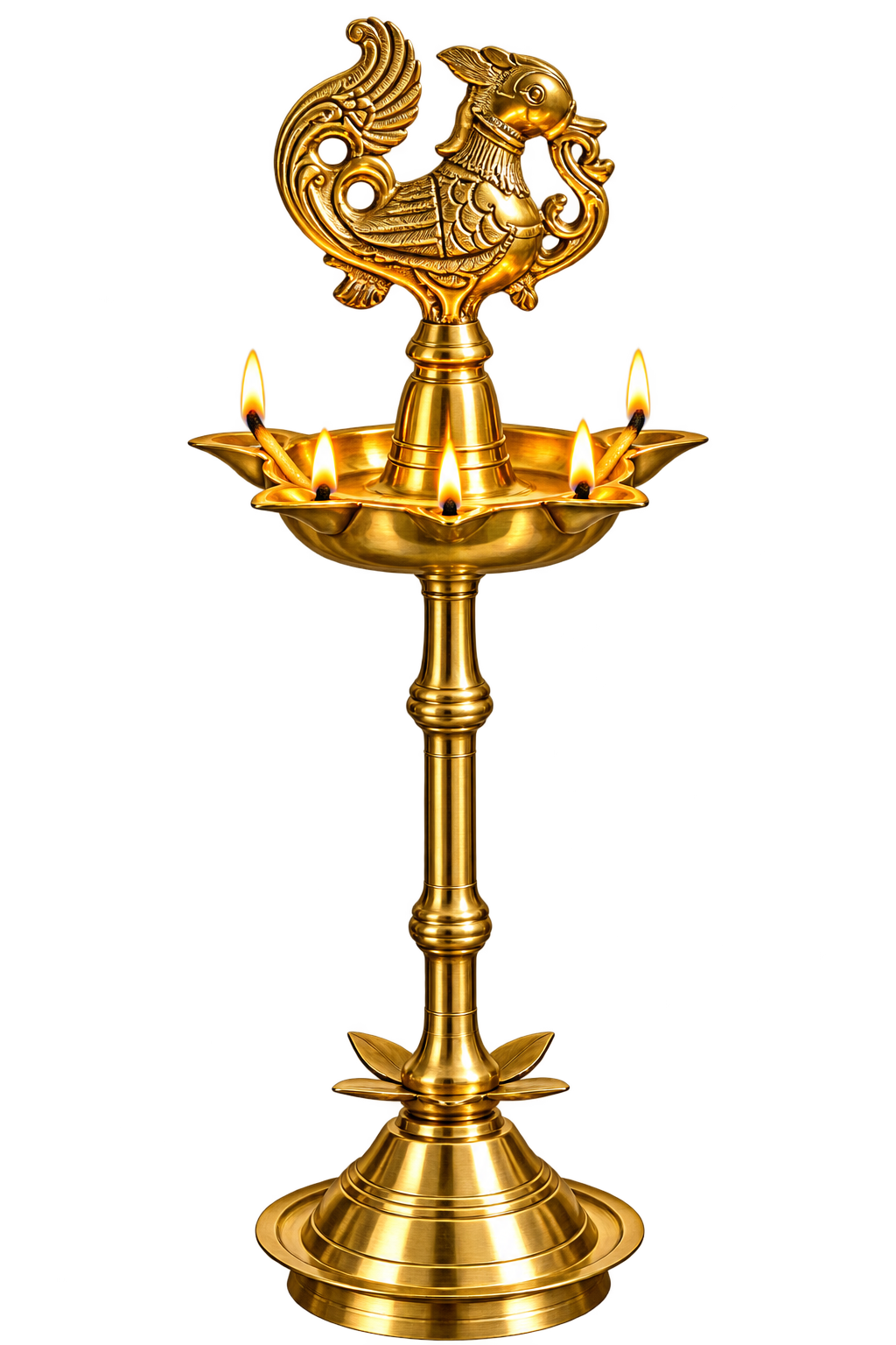 Vintage Brass peacock diya 